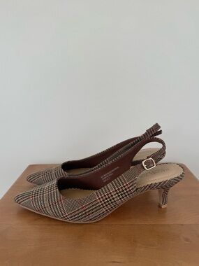 Rachel Zoe Checkered Slingback Heels